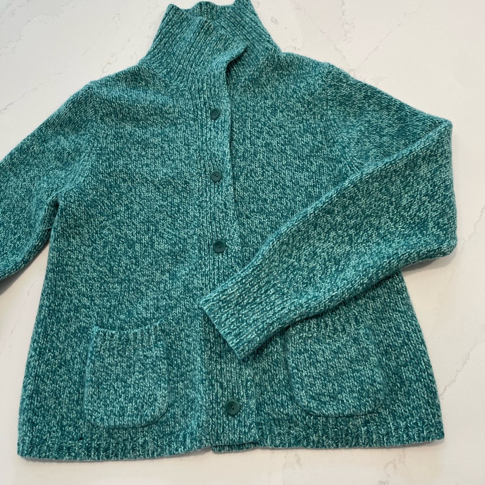 Eileen Fisher wool cashmere blend cardigan sweater Size M
